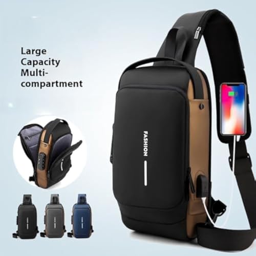 Carbon Fiber Streamline Anti-theft Sling Bag,Fashion New Carbon Fiber Streamline Anti-Theft Sling Bag (C)2