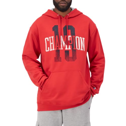 Champion sweat à capuche polaire homme grande taille XXL rouge Eclipse Red Powerblend