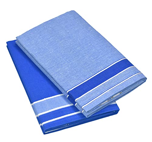 Image of TUNI MANI Men's Cotton Dhoti /Kerala Style Dhoti, 2.0meter (Pack of 2)