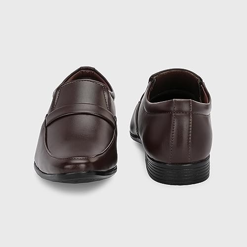 Image of Centrino Mens Formal Shoe |Slip-On Men's Formal Shoe | Stylish Non-Lace Design | Soft Cushioned Insole for Comfort | Perfect for Office & Formal Wear (64046)