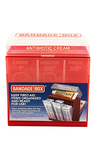 Bandage Box Container Red with White Center