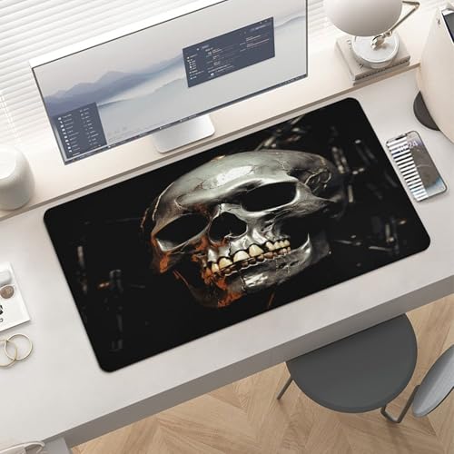 Eerie Scary Skull Mouse Pad grande antideslizante miniatura 6