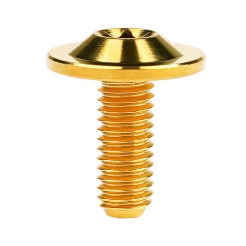Image of Titanium Torx Head M6 x15 20mm Bolt Screw for Bicycle Motorcycle Car Modification Pack of 6 (Gold, M6x15mm)