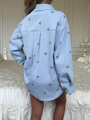Image of Bow Print Long Sleeve Shirt