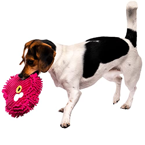 Image of goDog PlayClean Germs Squeaky Plush Dog Toy with Odor-Eliminating Essential Oils, Chew Guard Technology - Pink, Small