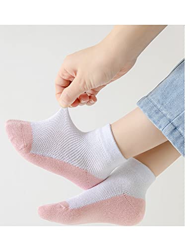 Twtility 5 Pack Toddler Little Girls Mesh Thin Cotton Socks Low Cut No Show Short Ankle Socks Kids 1-10 Years #TOP5