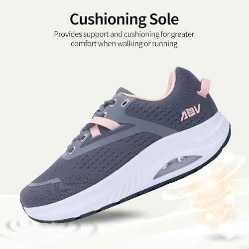 Image of AOV Wide Toe Box Shoes Women Arch Support Walking Shoes Plantar Fasciitis Orthotic Tennis Sneakers