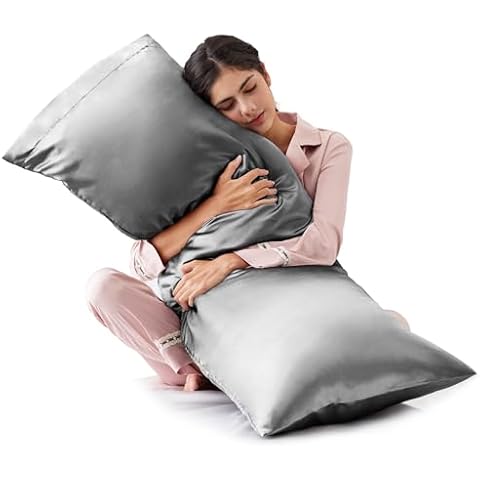 Love's Cabin Dark Grey Satin Body Pillow Cover Cover