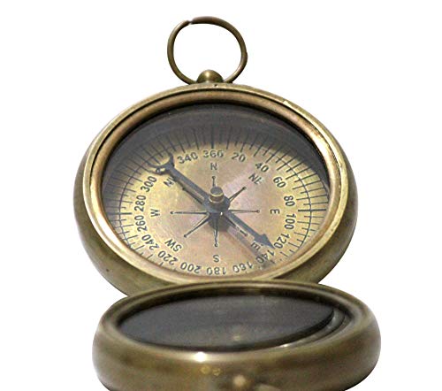 Nautical Vintage Antique Finish Compass Shiny Brass Finish Compass by Collectibles Buy