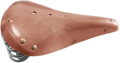 Miniatura 9 de UNISTRENGH Sillín de bicicleta retro Sillín de bicicleta de línea clásica Sillín de cuero Sillín de trekkingTouring Sillín de bicicleta de cuero con