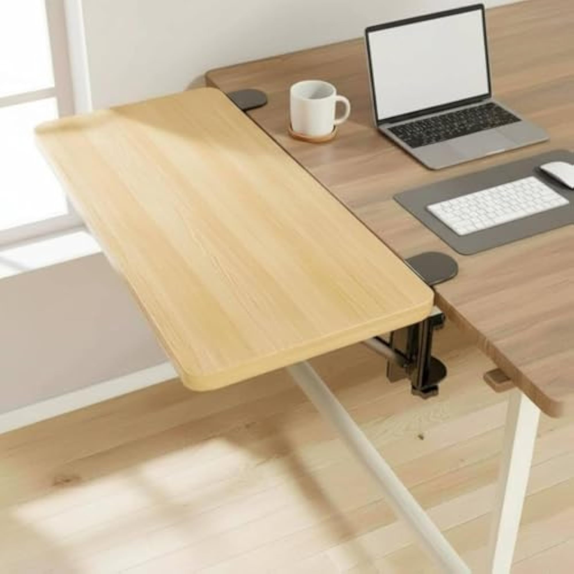 Foldable Desk Extender No Drill Clamp on Wood