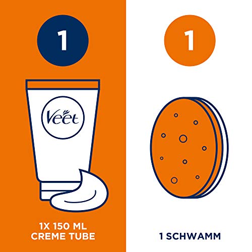 Veet Men Dusch-Haarentfernungscreme für Oberkörper & Beine - Enthaarungscreme für Männer, normale Haut - 150 ml inkl. Schwamm - Image 3