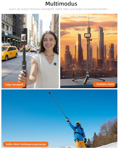 147cm Unsichtbarer Selfie-Stick Stativ für Insta360 X6/X5/X4, DJI Osmo 360 – Ansicht 4