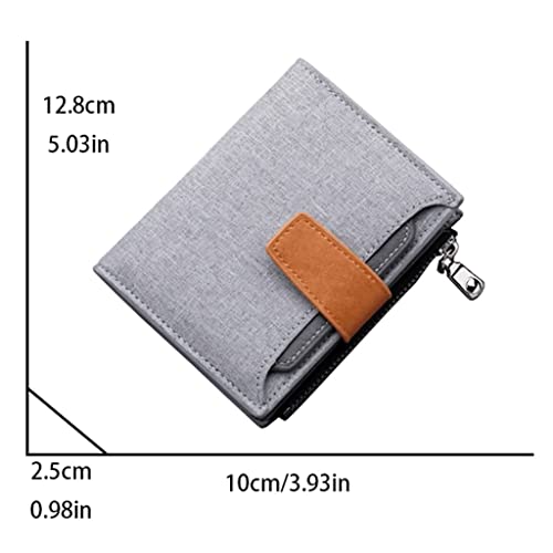 Wallet Women's Leather Wallet Mini Portable Card Holder Buckle Design Coin Purses Multifunctional Unisex Coins Pocket Tear-Resistant,Grey,12