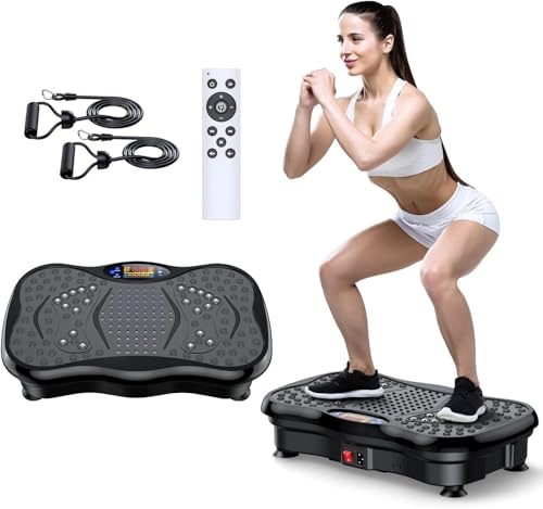 Image of RK Prime Vibration Plate Exercise Machine for Lymphatic Drainage & Weight Loss - 180 Speed Levels, 450kg Capacity, Resistance Bands & Remote | Full Body Workout | Muscle Toning | Home Gym