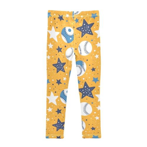 Cute Baseball Planet Star Girls Leggings Soft Stretch Workout Yoga Dance Pants for Kids Casual Tights2