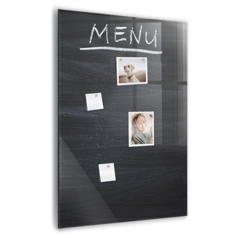 Tableau des menus en verre trempé 70x100 avec marqueur inclus pour planning et mémos
