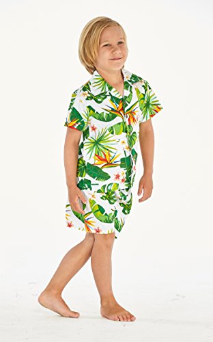 Image of Boys' Aloha Luau Shirt Cabana Set in Signature Prints | 100% Cotton; Button Front Shirt; Signature Tropical Prints; Lightweight Comfort; Vacation Ready
