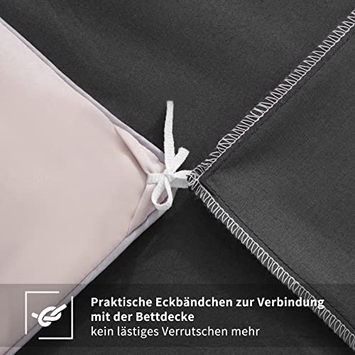 RUIKASI Bettwäsche 220x240 3 teilig Anthrazit - Bettbezug 220 x 240 Set mit Kissenbezüge, Bettwäsche-Sets 240x220 aus Mikrofaser mit Reißverschluss Weich und Bügelfrei - Image 7