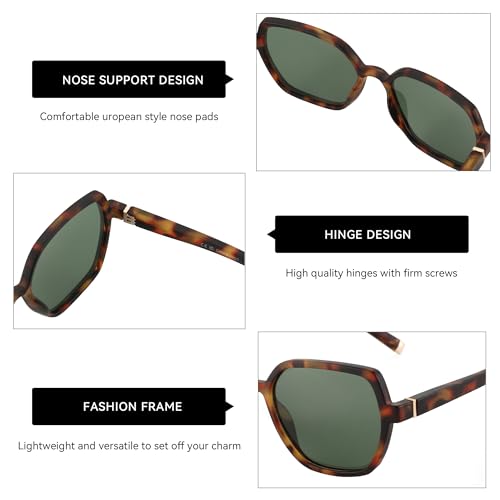 ZENOTTIC Hexagon Sunglasses for Small Faces Women Polarized UV400 Protection Fashion Trendy Shades Sun Glasses3