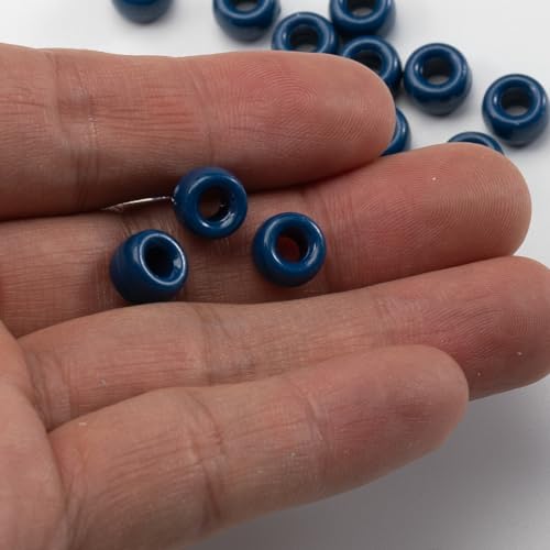 Image of 1000 Pcs Acrylic Pony Beads 6x9mm Bulk for Bracelet Necklace Jewelry Making Earring Hair Braiding Kandi Beads (Violet blue6)