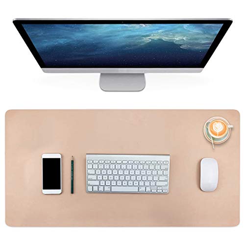 FORRICA Tapis de Souris Gaming 800x400x2 mm XXL PU Grands Gaming Mousepad Imperméable Antidérapant Surface Tapis de Souris pour Ordinateur Bureau Gamer Marron Cover