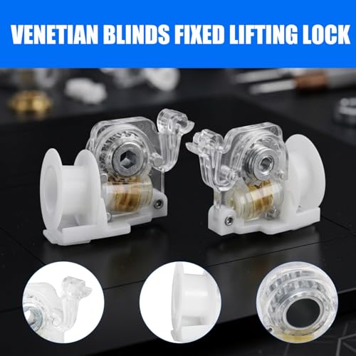 Image of 2PCS Replacement Tilt Mechanisms for Blinds, Household Parts that Require No Drilling, No-Installation Window Rollers, White, with 45x38 mm Hex Hole and 6 mm Bracket