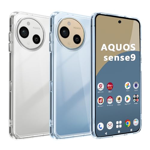 【新品同様、即日発送】AQUOS sense 9 本体 ケース付き AQUOS sense9 ケース クリア スリム シンプル 耐衝撃 背面透明