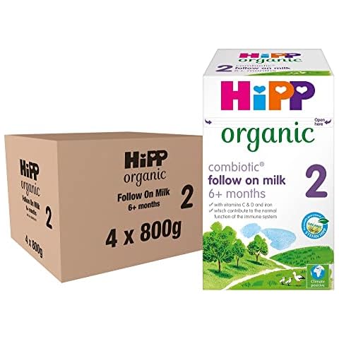 HiPP Organic 2 Follow on Baby Milk Powder Formula, From 6 Months, 800g (Pack of 4) Cover