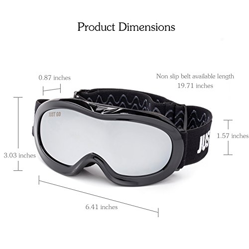 Gafas de esquí para niños que evitan ojos rojos y vaho en la nieve con funda EVA 3