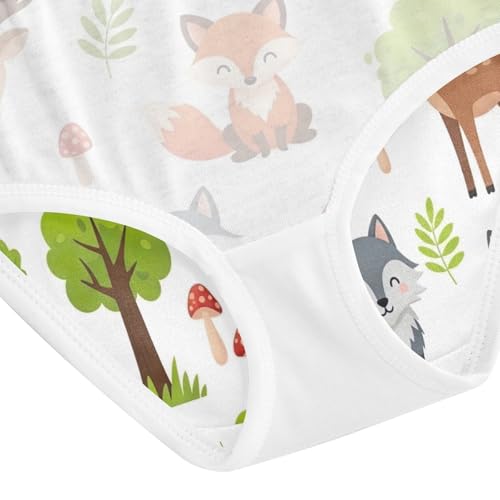 Kids Underwear Girls, Cute Woodland Animals Bears Toddler Girl Panties, Cotton Underwear Girls, 2T–8 Years4