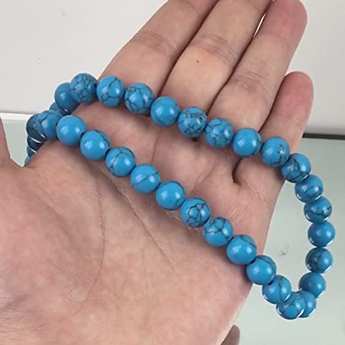 Gfsdjalkj Natural Blue Howlite Turchese Gem Gem Pietra Perle - Foto 12