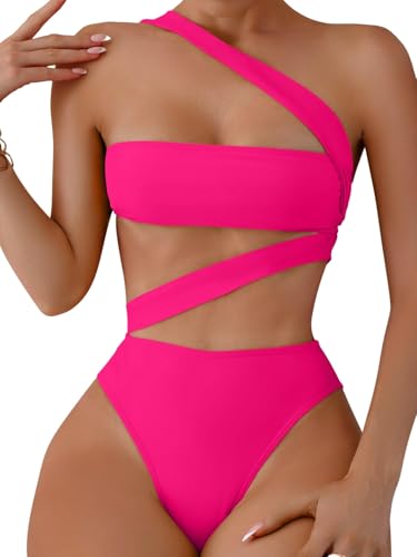 Lilosy Sexy Cutout Tube High Waist Bandeau Bathing One Piecce Swimsuit