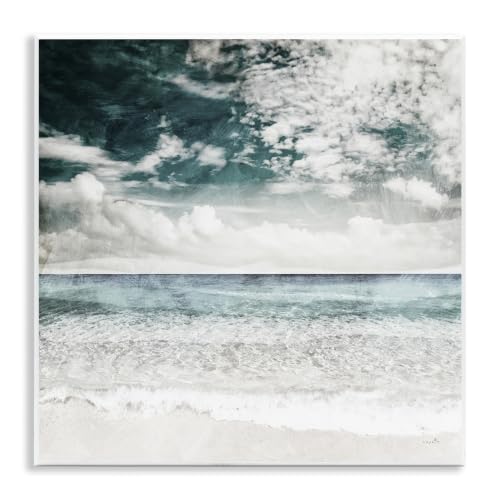 'Misty Beach Clouds Sea Shoreline Collage'| Wall Plaque Art