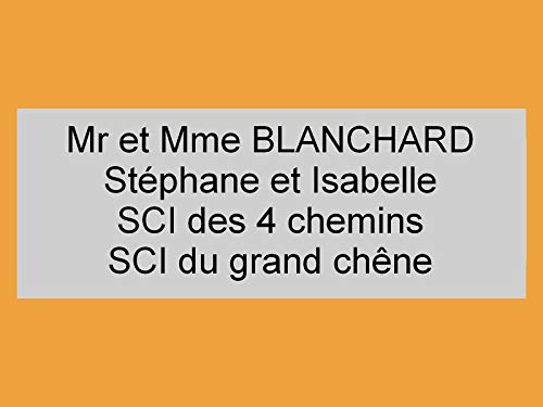 plaque ou etiquette boite aux lettres 4 lignes - argent 100x40mm