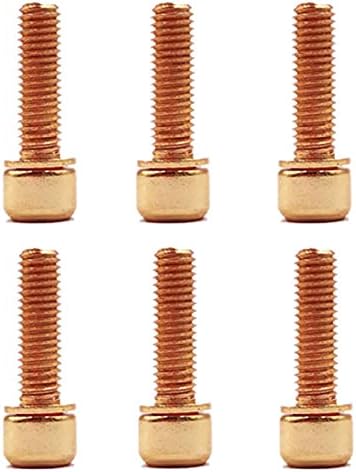 Fullbond Bicycle Handlebar Screws Handlebar Screws Wear-Resistant Stainless Steel Stem Bolts Screw Accessory for Mountain Bike 6-Pcs Golden