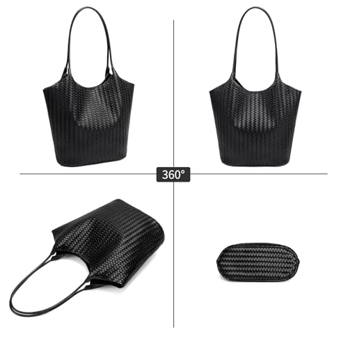 Sac cabas tissé en cuir vegan SENDEFN avec fermeture éclair - 5