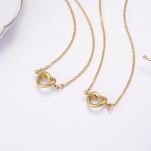 BFF Friendship Knot Infinity Necklace for 2 Best Friend Long Distance Birthday Jewelry Gifts for Her Women Bestie2