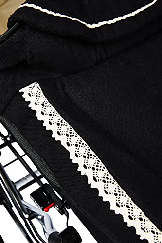 Friedrich Hugo PCS_NL-B2-2IN1-GC-R5-BLACK Natureline Uni, 2 in 1 Kombi Kinderwagen, Öko Nostalgie Kinderwagen, Edward Night Silver, silber