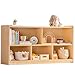 ROBUD Wooden Toy Storage Organizer, 5-Compartment Montessori Shelf with Anti-tip Kit, Wooden Storage Cabinet for Kids Room, Bedroom, Playroom, Nursery, Preschool, 44.9