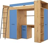 Fermeture Silencieuse: Équipé d’un système Soft-Close pour les compartiments de l’armoire et du bureau, garantissant un fonctionnement silencieux et un confort supplémentaire dans cet ensemble de mobilier multifonctionnel pour enfants.