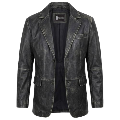 Image of Isaac & David Chicago Lambskin Genuine Casual Wear Leather Blazer Sport Coat Classic Button Closure for Men 2 Button Coat