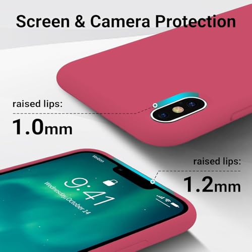 Image of VONZEE iPhone Xs max Cover Wireless Charging Support, Liquid Silicone Gel Rubber Shockproof Back Cover case Candy Phone Cases for iPhone Xs max (Hibiscus)