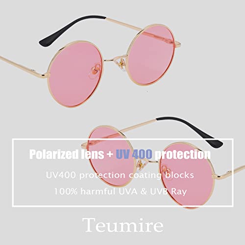 Image of Retro Small Round Polarized Sunglasses for Men Women Circle Hippie Style Sun Glasses