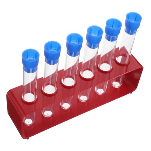 CALLARON プラスチック製試験管 入り 試験管ラック付き 耐熱高透明実験用チューブ 科学実験と化学研究向け 精密測定対応