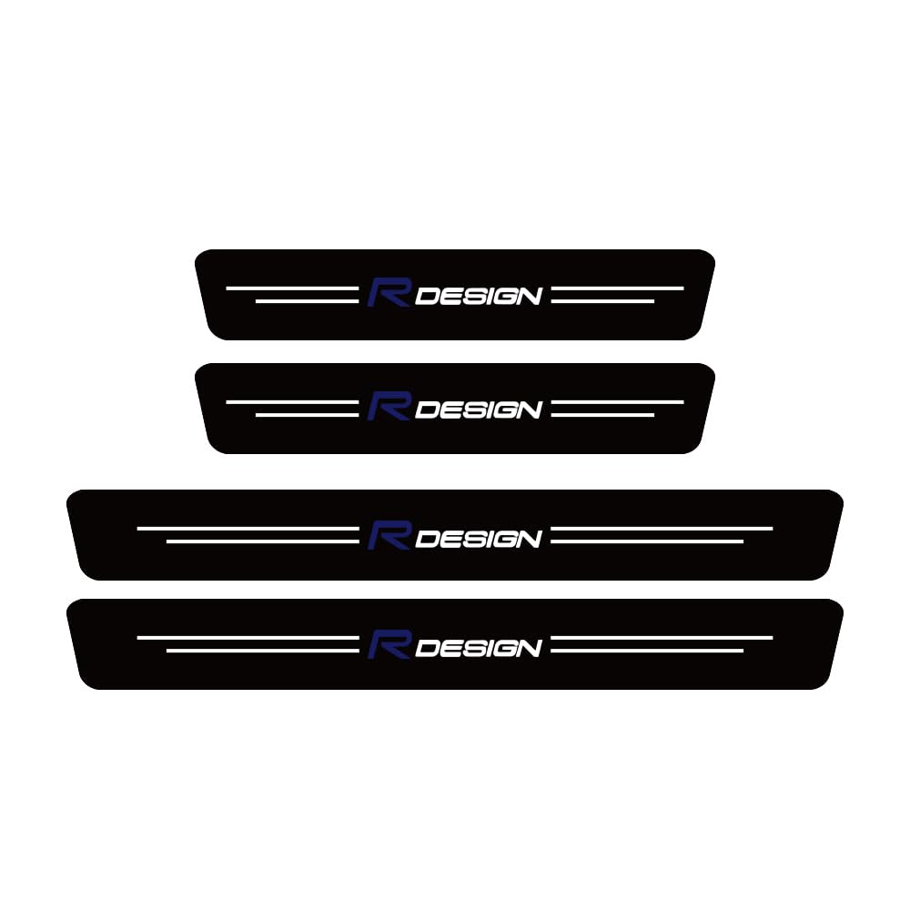 Sdyayfge Normal 4Pcs Kick Plates Car Door Sill Protector,For Volvo Rdesign