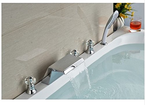Robinet de douche cascade mélangeur salle de bain chrome Gowe 5pcs