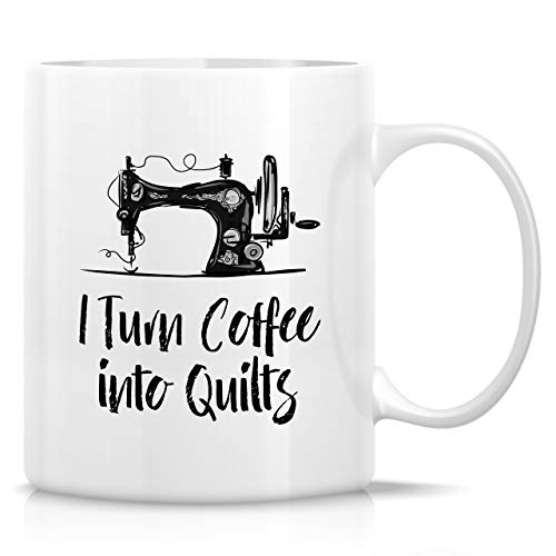 Retreez Quilting Coffee Mug, 11 oz Ceramic