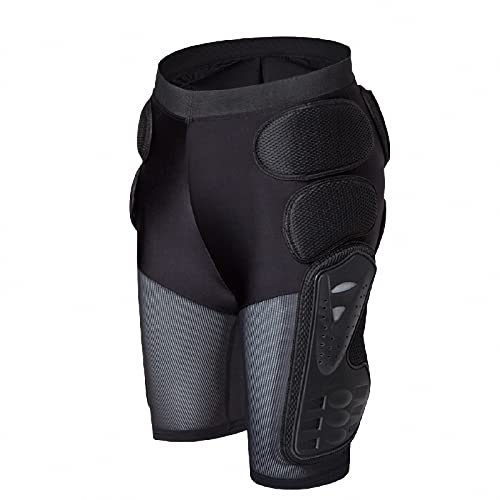 MAOTN Traje de pantalón Cruzado de Motocicleta, Pantalon de Armadura de Moto Cross Carrera protección de Cadera,Protector de Pierna hombr Mujer Irrompible, cómodo,lástico-Negro,Black,L
