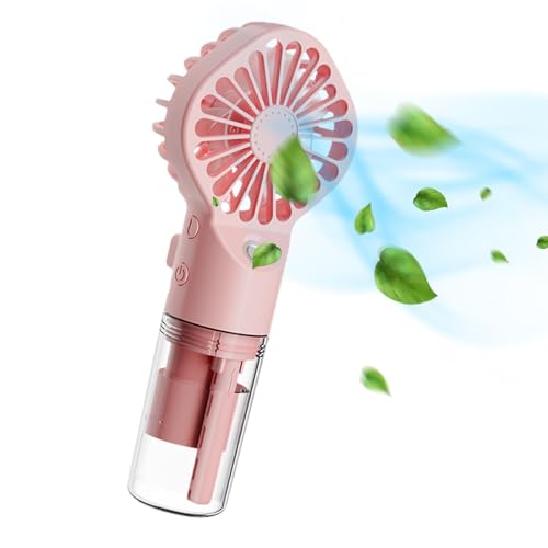 Ventilador De Niebla Portátil - Ventilador De Camping Recargable De 4 Velocidades | Enfriador De Viaje De Mano Con Humidificador Para Aventuras Al Aire Libre, Larga Vida De Batería